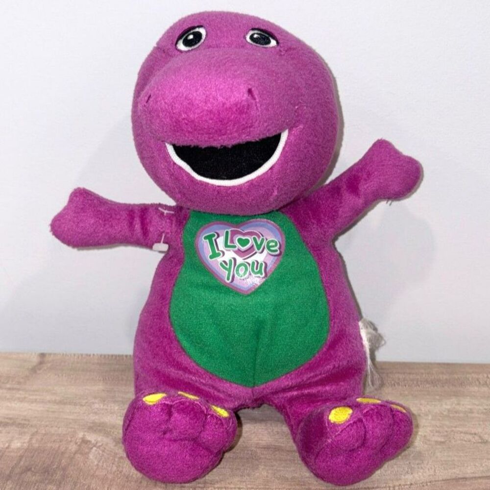 Barney “I Love You” Singing Plush Purple Dinosaur 10” Untested AS-IS
